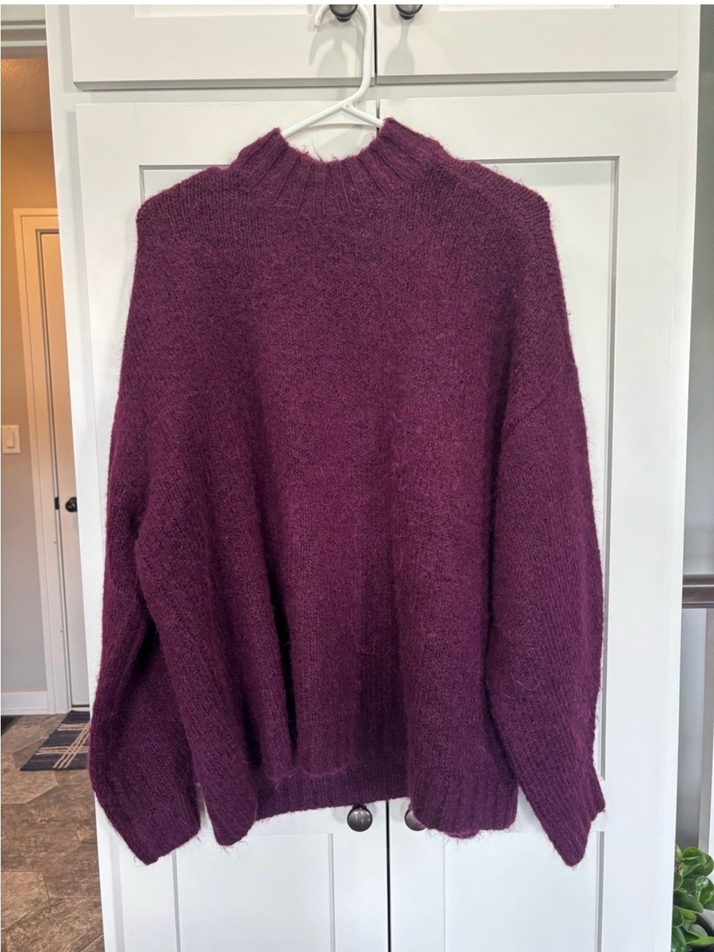 pistola Deep Plum Fuzzy Knit Sweater